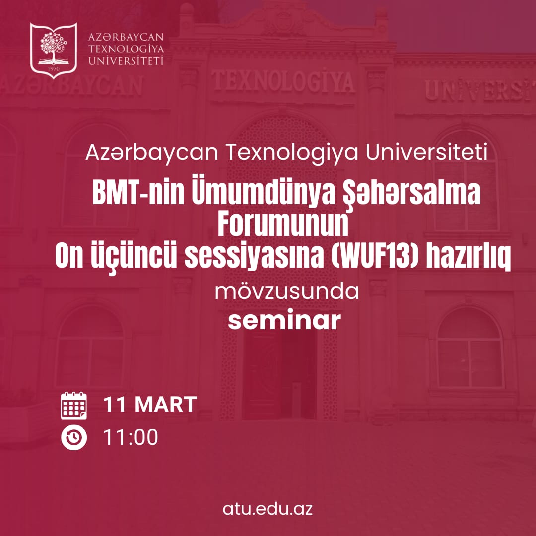 WUF13-ə həsr olunmuş seminar keçiriləcək
