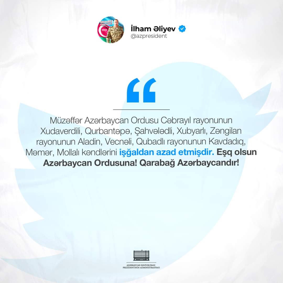 Eşq olsun rəşadətli Azərbaycan Ordusuna!