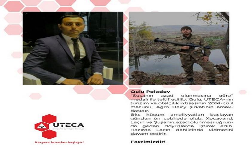 Məzunumuz ``Şuşanın azad olunmasına görə`` medalı ilə təltif edilib