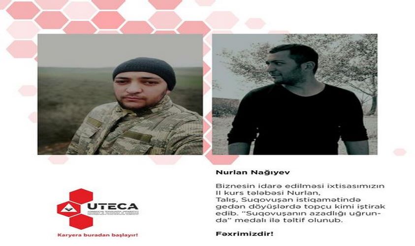 Tələbəmiz “Suqovuşanın azadlığı uğrunda” medalı ilə təltif olunub