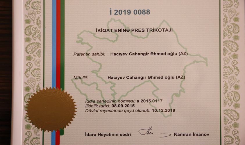 UTECA professorunun növbəti patentləri