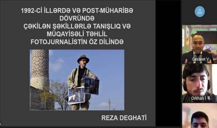 Məşhur fotojurnalist tələbələrlə görüşüb