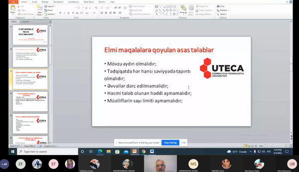 Azərbaycan Texnologiya Universitetində (UTECA) gənc tədqiqatçılar üçün seminar keçirilib
